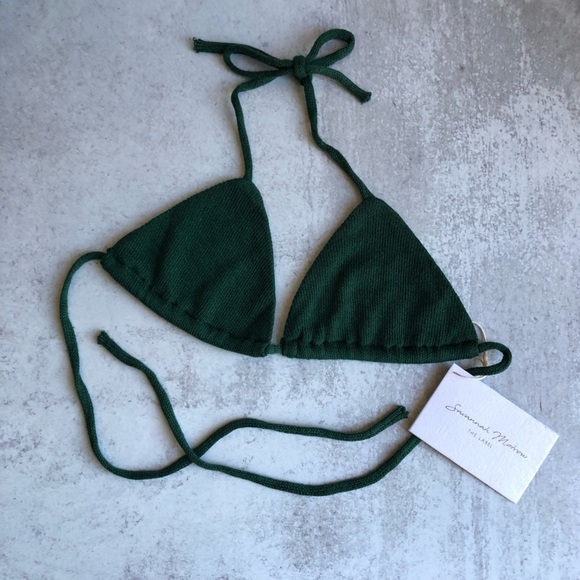 Savannah Morrow Triangle Knit Top Emerald Green NWT - Picture 6 of 9